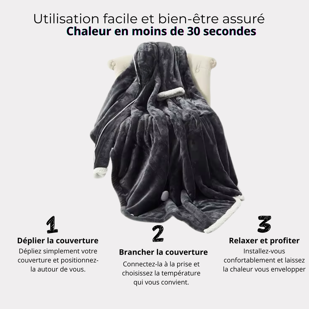 Couverture Chauffante Premium™ - Confort instantané & chaleur réglable