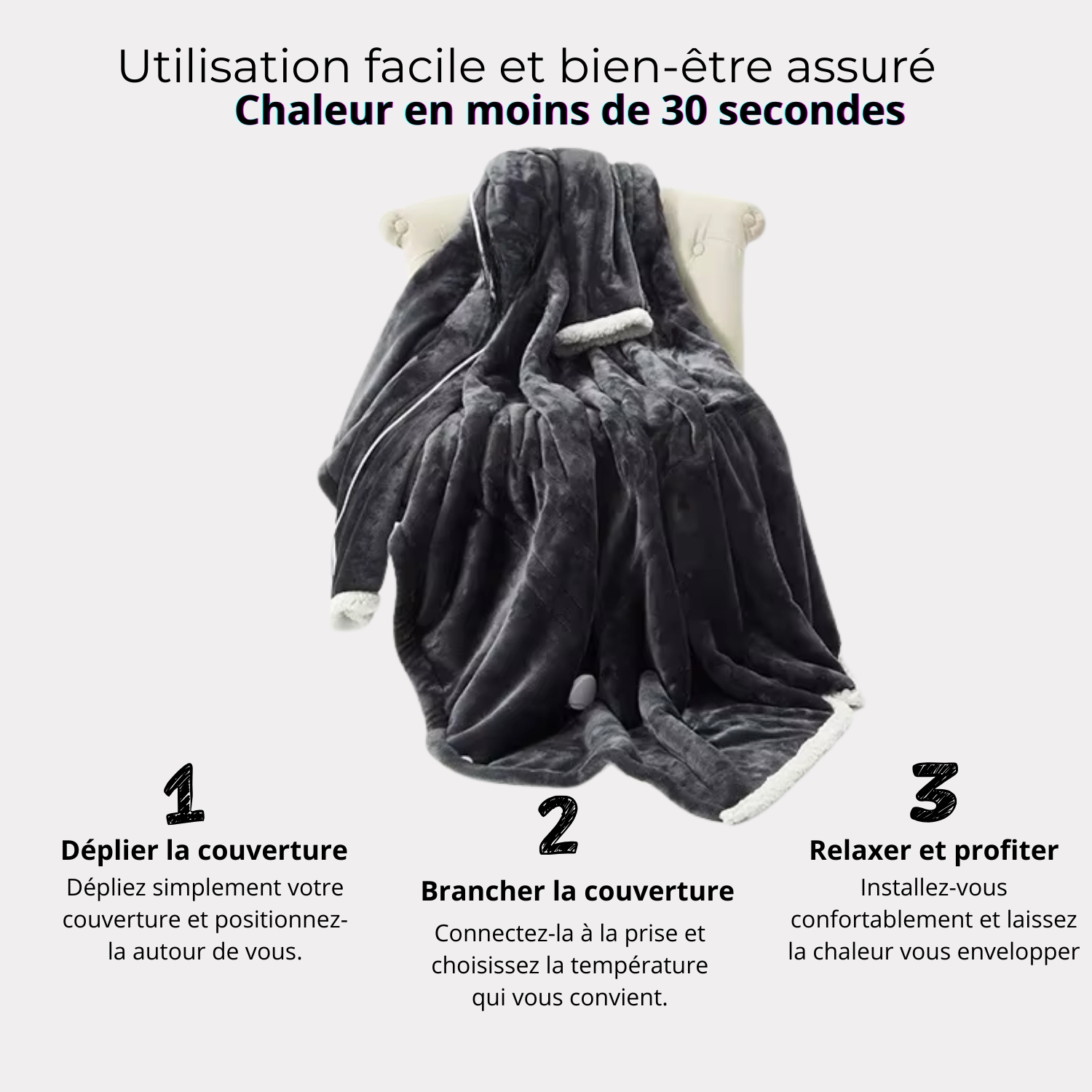 Couverture Chauffante Premium™ - Confort instantané & chaleur réglable